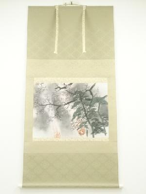 横山大観　夜桜　印刷工芸品　紙本掛軸（共箱）